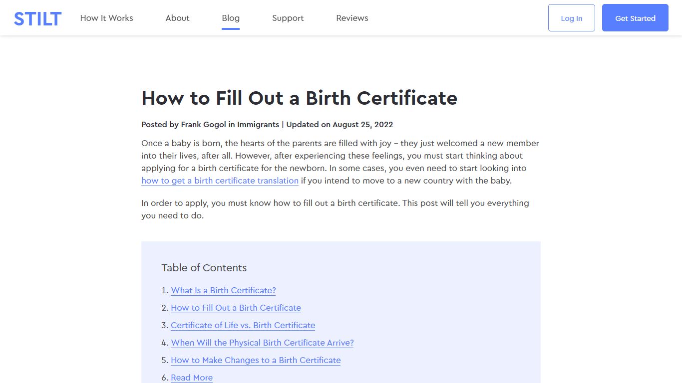 THIS is how to properly fill out a birth certificate [2022] - Stilt Blog
